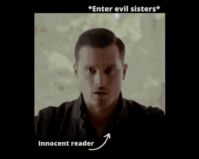 a man 's face is shown with an arrow pointing to the innocent reader .