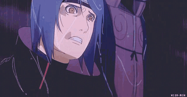 a close up of a person 's face with the words nier-men below