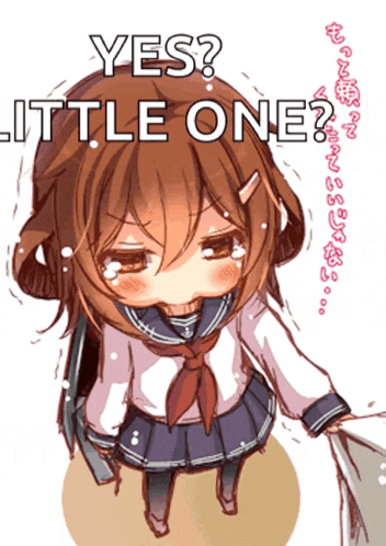 a picture of a girl with the words yes little one written above her