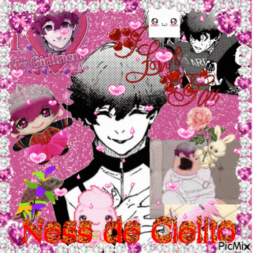 a collage of anime characters with the name ness de cielito