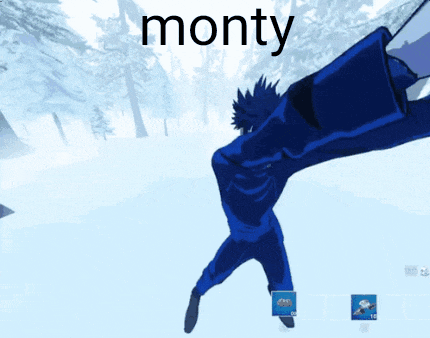 a cartoon character with the word monty on the top