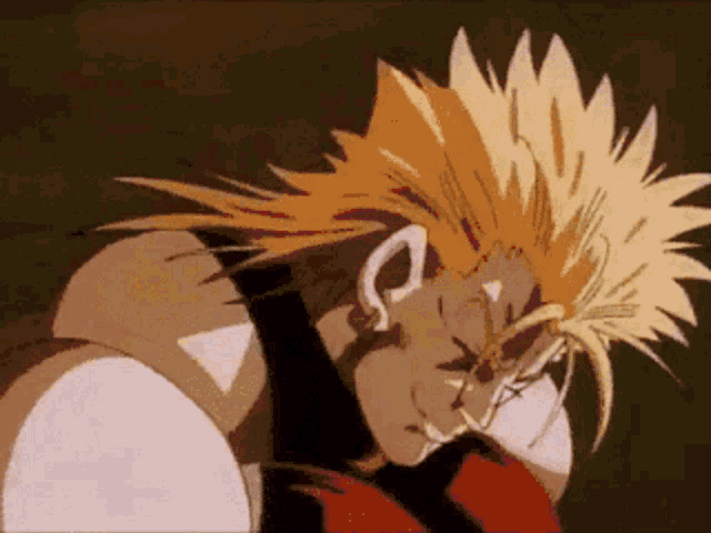 a cartoon of a boxer with a yellow hair and red gloves