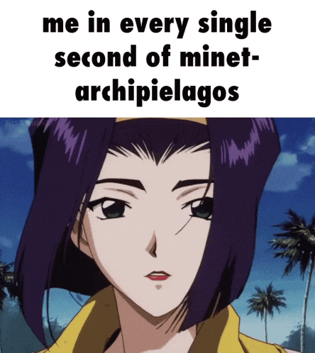 a picture of a girl with the words me in every single second of minet archipelagos on it