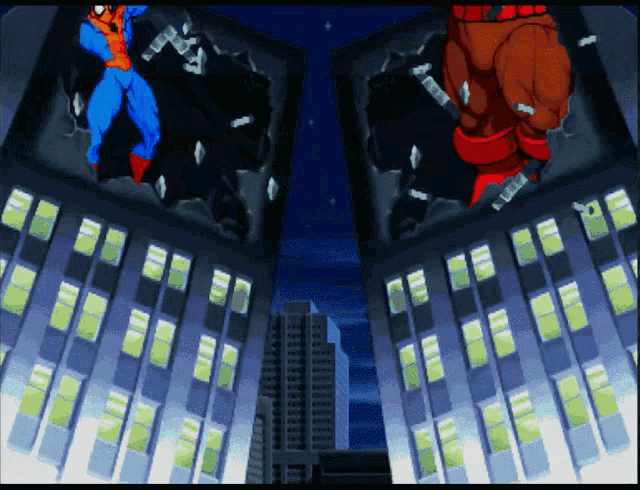 Spiderman Vs Juggernaut Marvel Superheroes GIF - Spiderman Vs Juggernaut Marvel Superheroes Capcom GIFs