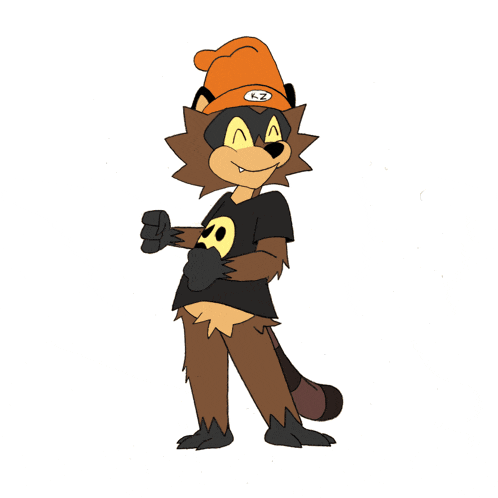 a cartoon drawing of a lion wearing a k2 hat and a black shirt