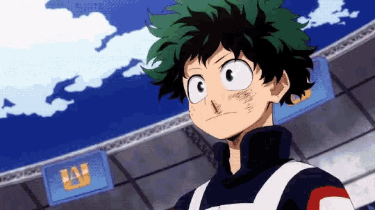 a close up of a person 's face with a bloody nose from my hero academia .