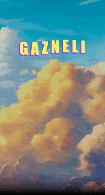 gaznali is written on a cloudy sky
