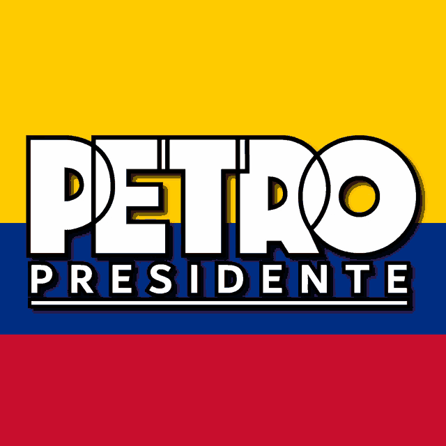 a logo for petro presidente with a colombian flag in the background