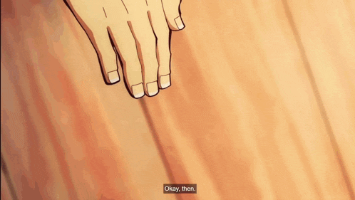 a close up of a person 's hand with the words okay then written below it