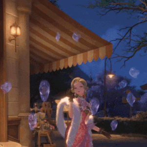 a woman is surrounded by heart shaped balloons