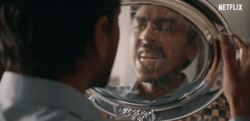 Looking Into Mirror Balram GIF - Looking Into Mirror Balram The White Tiger GIFs