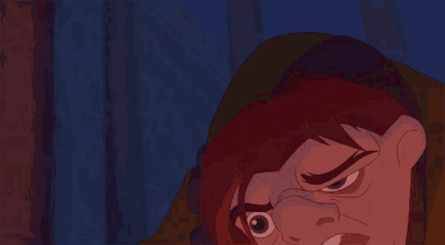 a close up of a cartoon character with his mouth open and chains around his neck