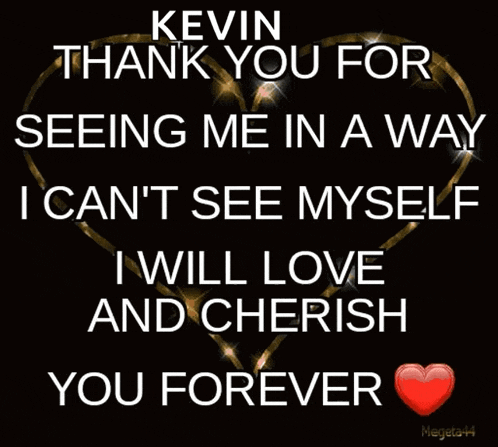 a kevin thank you for seeing me in a way i can 't see myself i will love and cherish you forever poster