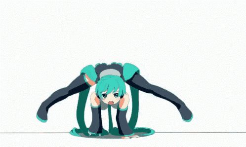 a cartoon girl with green hair is doing a trick