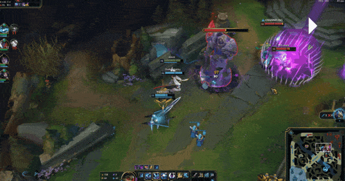 a league of legends game is being played on a screen