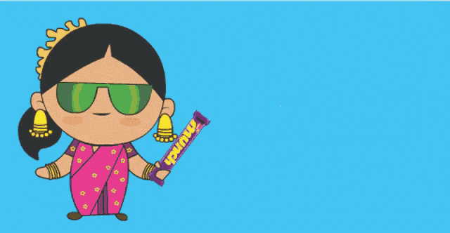 a cartoon girl is holding a crayon that says mum