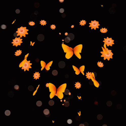 Butterflies Orange Heart GIF - Butterflies Orange Heart GIFs