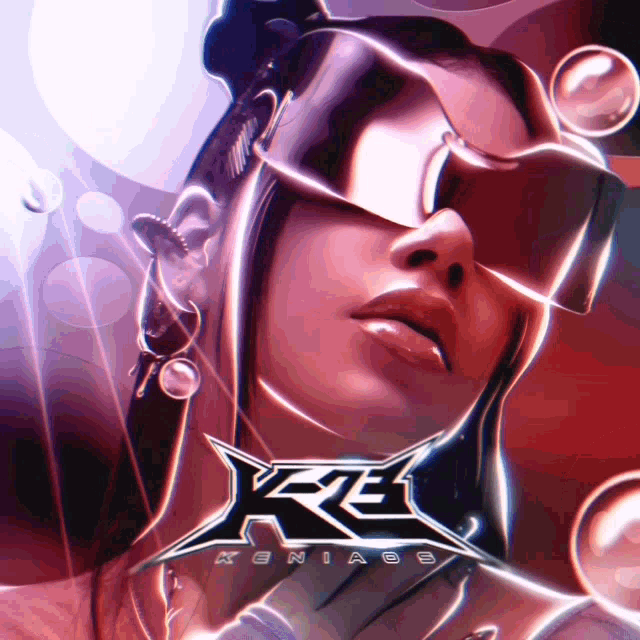 a woman wearing a virtual reality headset with the letters xenia88 on the bottom