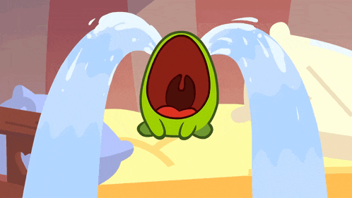 a cartoon character is crying with tears coming out of his eyes