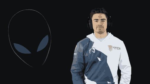 a man wearing headphones and a monster hoodie