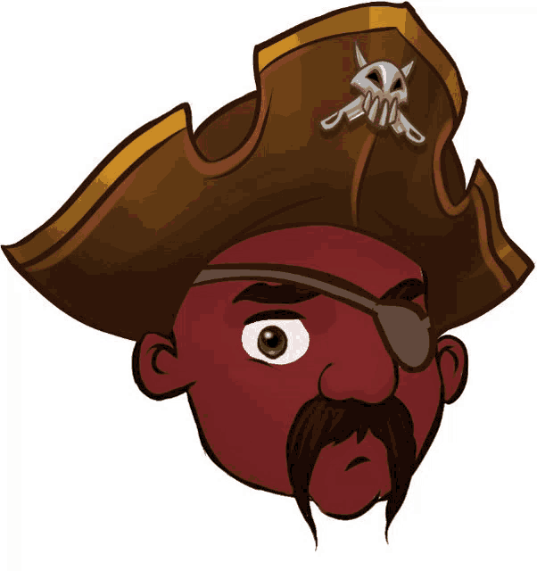 a cartoon of a man wearing a pirate hat