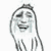 a drawing of a person with a crown on their head and tears running down their face .