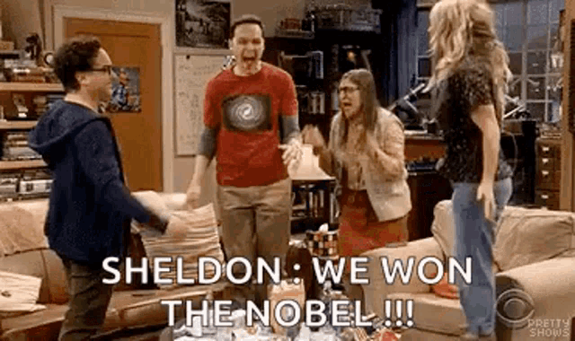 The Big Bang Theory Excited GIF - The Big Bang Theory Excited Group Hug GIFs
