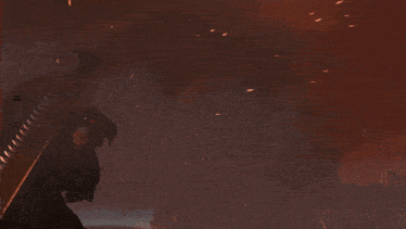 a video game scene with a man holding a gun