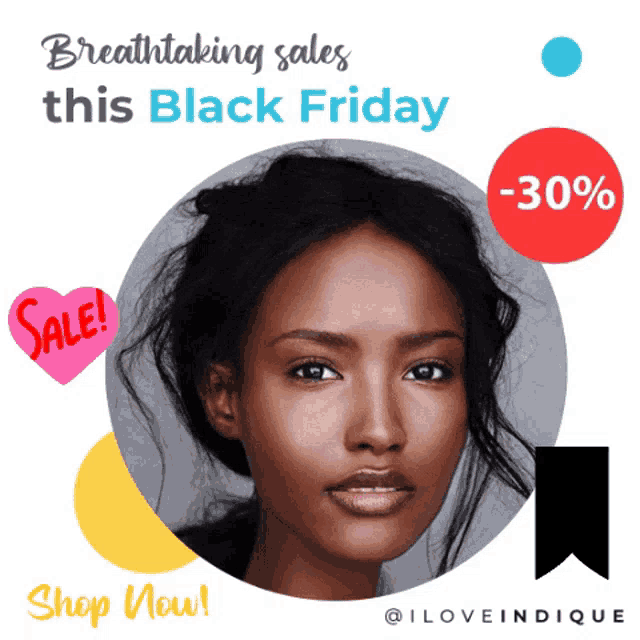 an advertisement for breathtaking sales this black friday with a picture of a woman