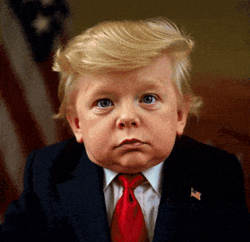 a little boy in a suit and red tie with an american flag pin