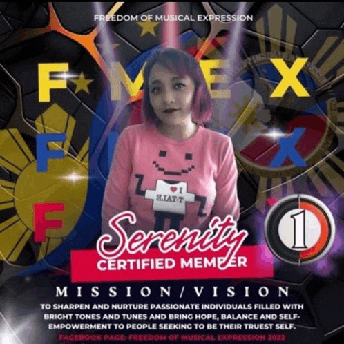 a serenity certified member is featured on a poster