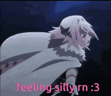 a picture of a girl with the words feeling silly rn 3 on it