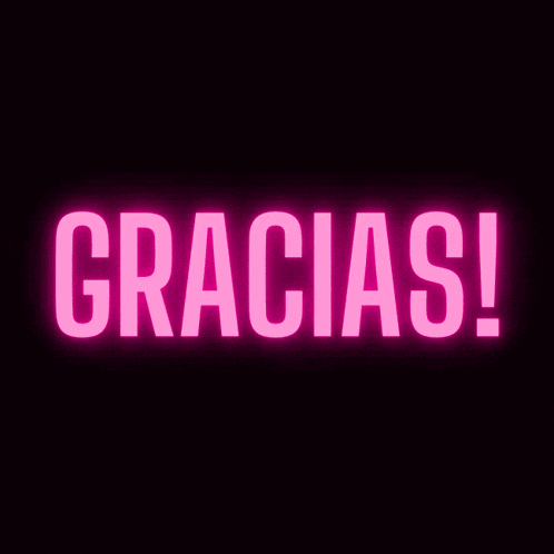 the word gracias is glowing in the dark
