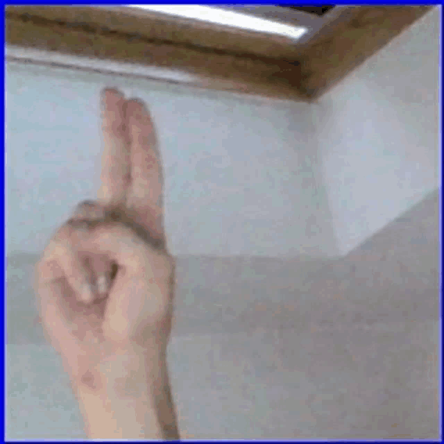 a person 's hand is making a cross sign