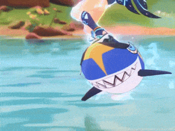 a cartoon character is riding a shark in the water ..