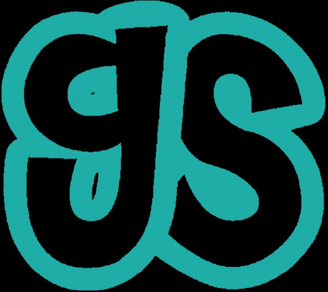 a blue and black logo with the letter s on a black background