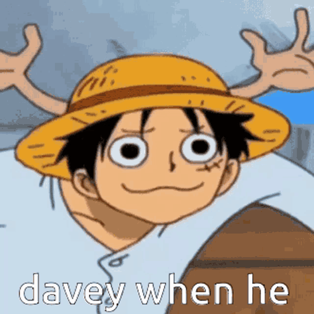 a cartoon character is wearing a straw hat with antlers and says davey when he