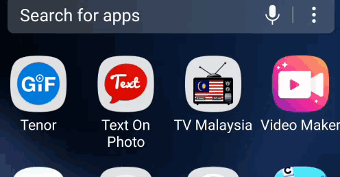 a screenshot of a phone screen showing search for apps