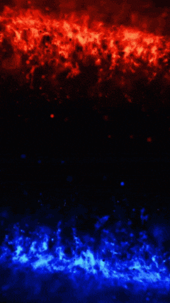 the word san is glowing in purple on a dark background