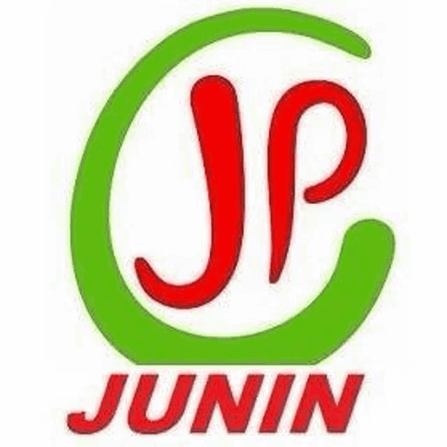 the junin logo is red and green and looks like a circle with a letter j in it .