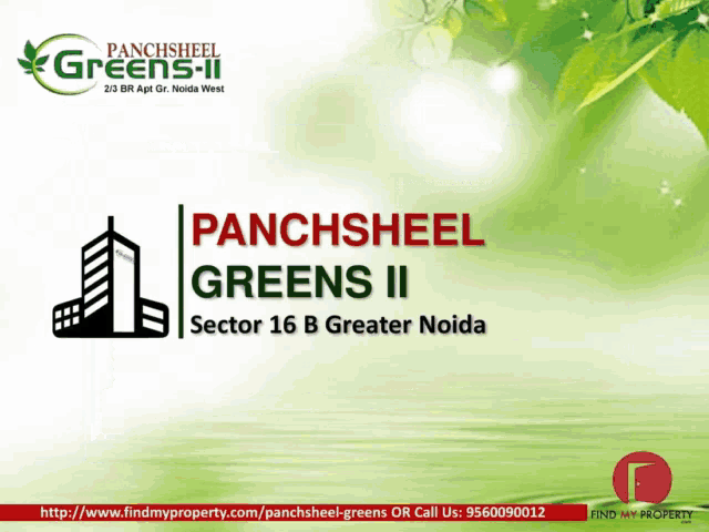 an advertisement for panchsheel greens ii sector 16 b greater noida is shown