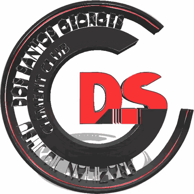 a black and red logo that says ds