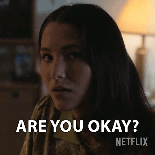 a netflix advertisement shows a woman saying are you okay
