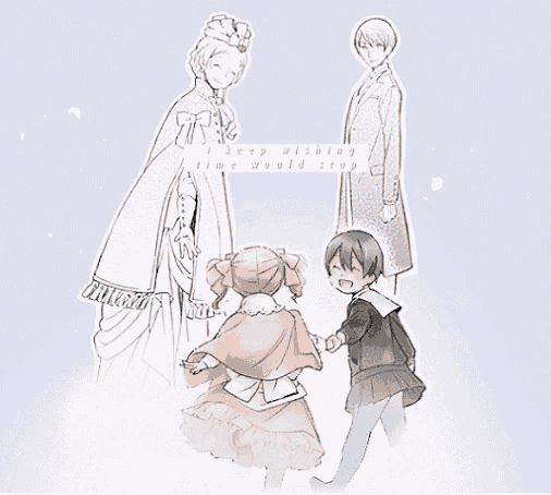 a drawing of a family with the words " i keep wishing time would stop " at the bottom
