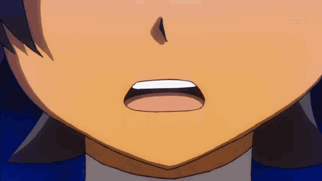 a close up of a cartoon character 's face with the tv tokyo logo visible
