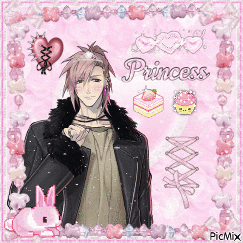 a picture of a man with the word princess written on it