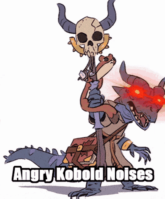 a cartoon of an angry kobold noises character