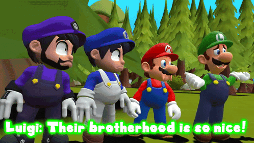 Smg4 Luigi GIF - Smg4 Luigi Their Brotherhood Is So Nice GIFs