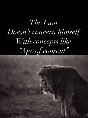 a black and white photo of a lion with a quote about the lion