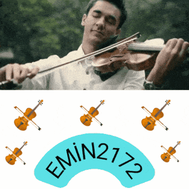 a picture of a man playing a violin next to a logo that says emin2172